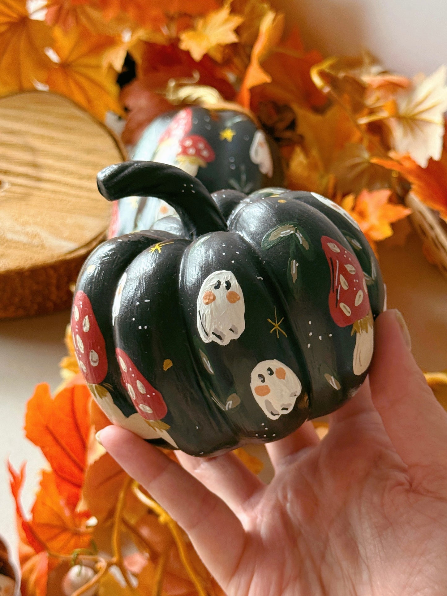 Mushroom Ghost Pumpkins