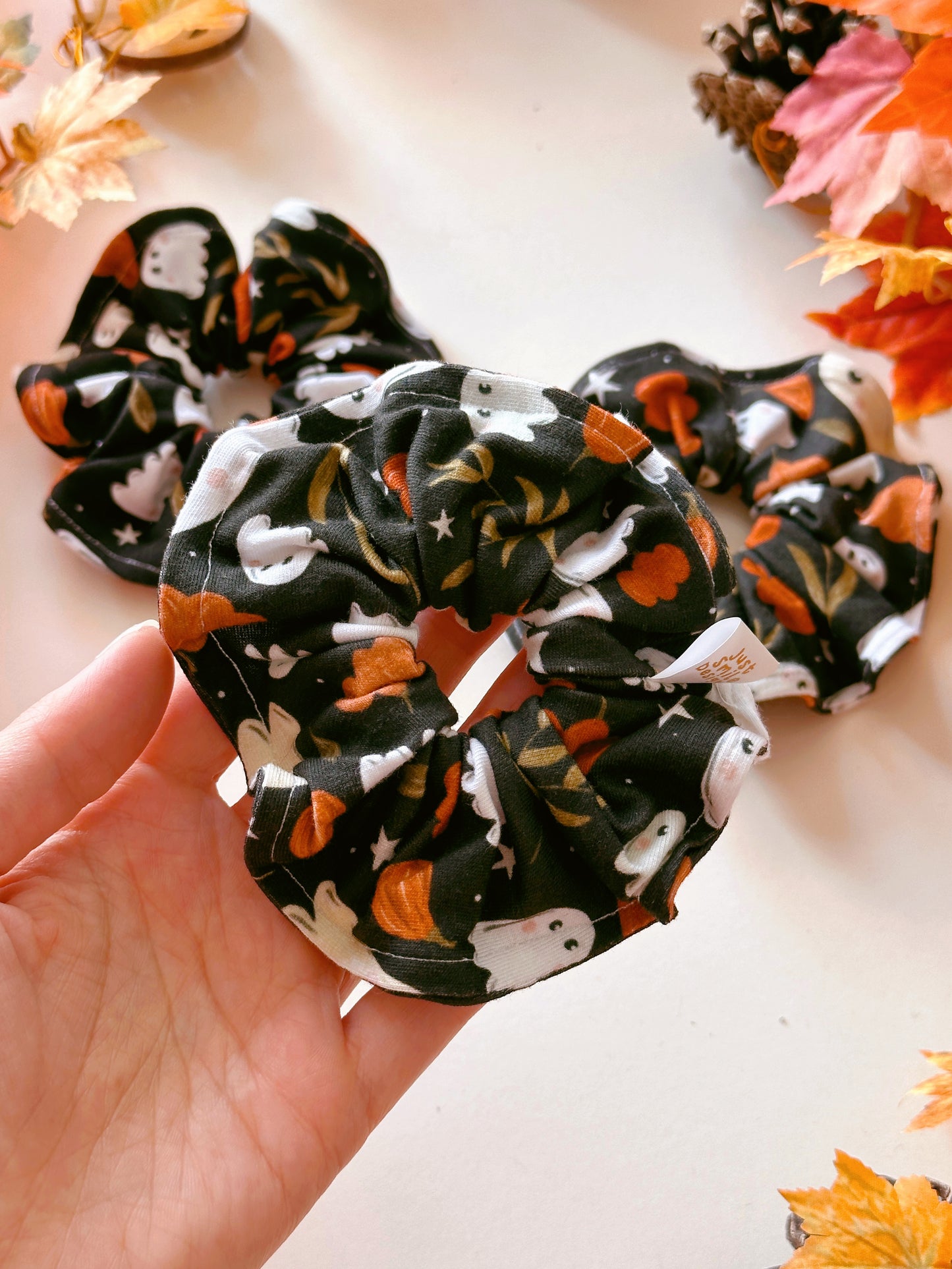 Pumpkin Ghost Scrunchy