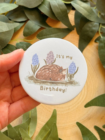 Tulip Deer Birthday Badge