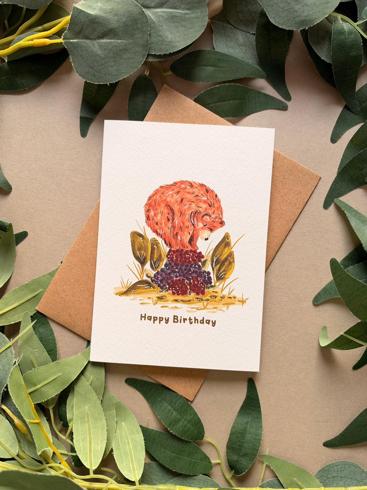 Berry Bear Birthday Card