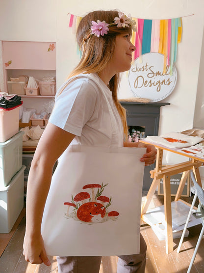 Mushroom Fox Tote Bag