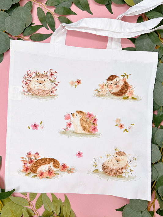 Sakura Hedgehogs Tote Bag