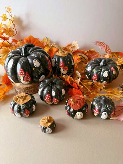 Mushroom Ghost Pumpkins