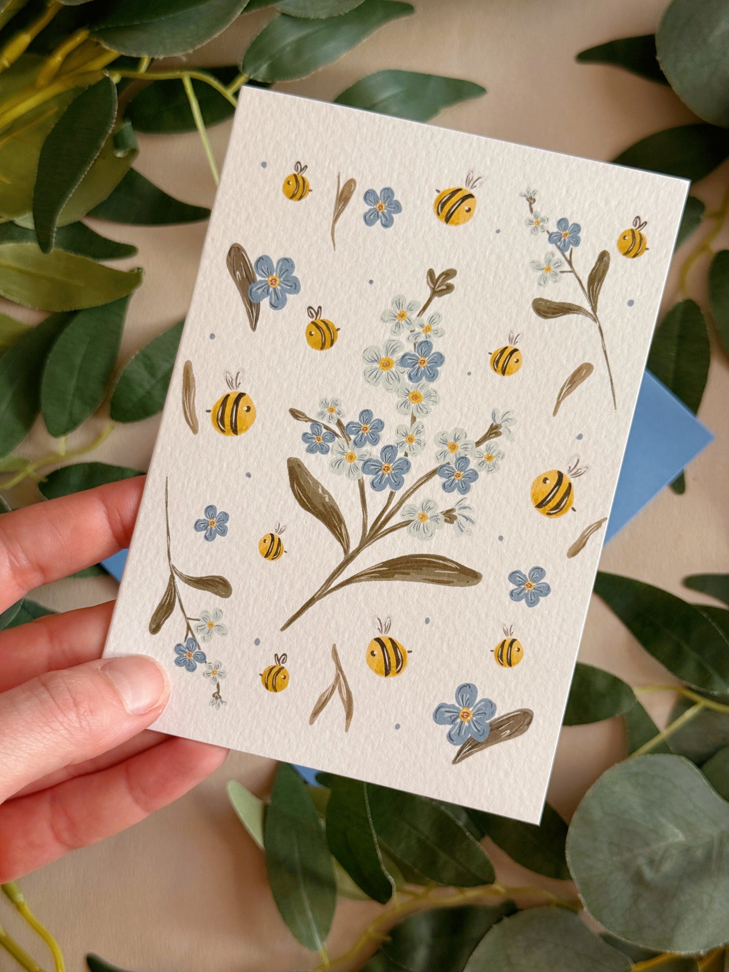 Bee Forget Me Not Card