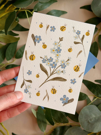 Bee Forget Me Not Card