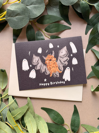 Bat Ghost Birthday Card