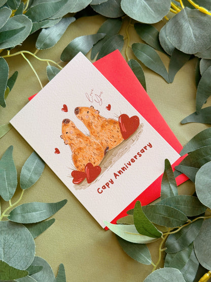Capybara Anniversary Card