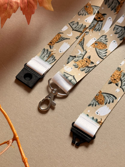 Bat Ghost Lanyard - Chocolate