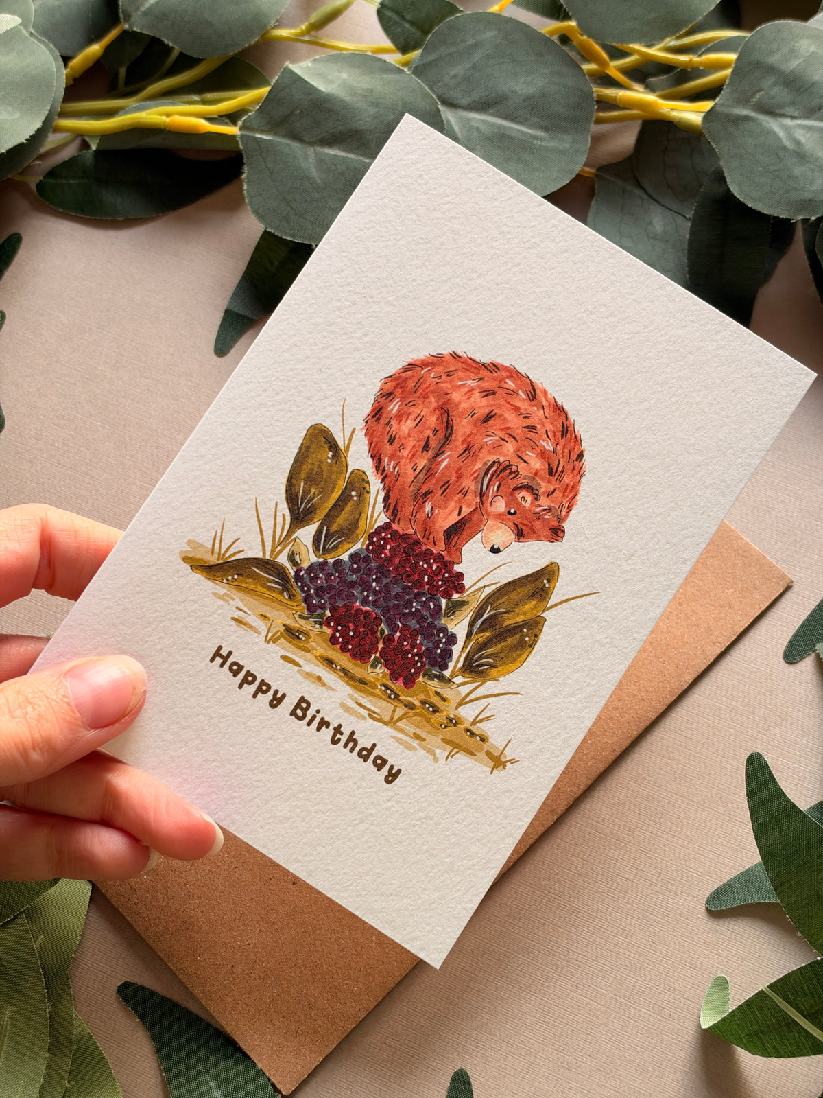 Berry Bear Birthday Card