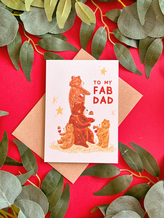 FAB DAD Bear Card