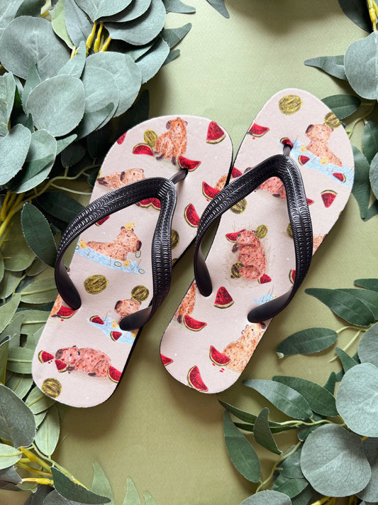 Capybara Flipflops - Adult