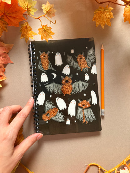 Bat Ghost Spiral Notebook - A5