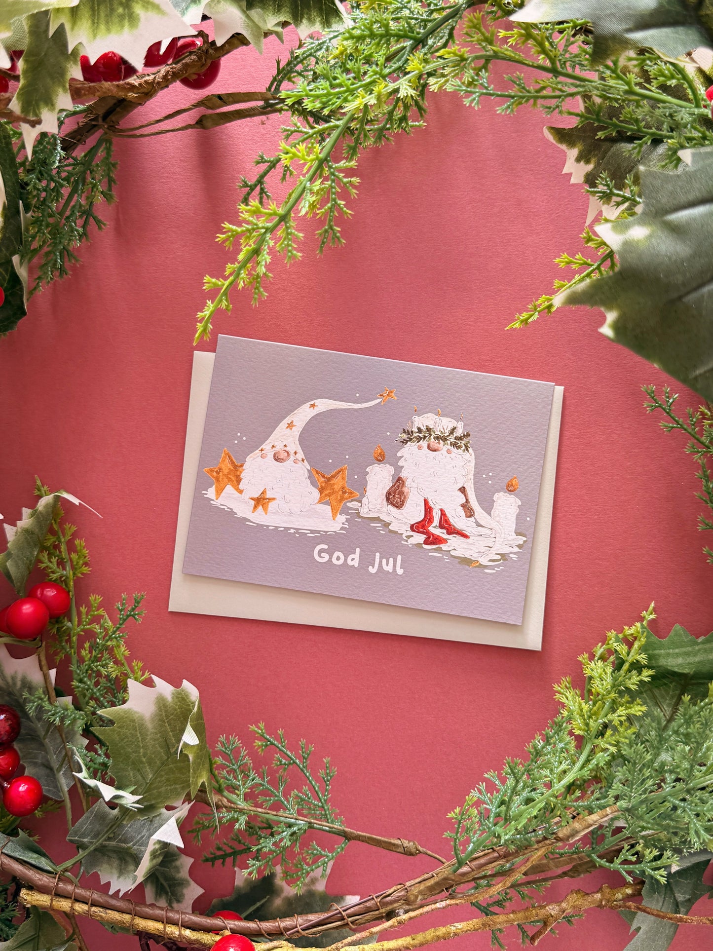 God Jul Tomte Christmas Card