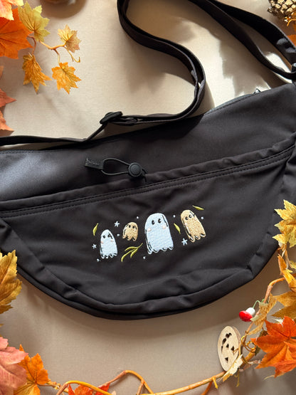 Ghost Embroidered Crossbody Bag
