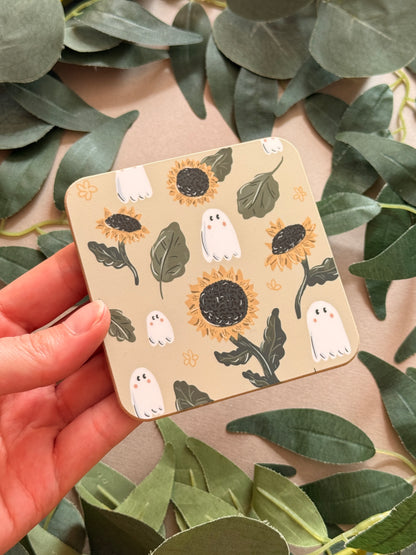 Sunflower Ghost Coaster