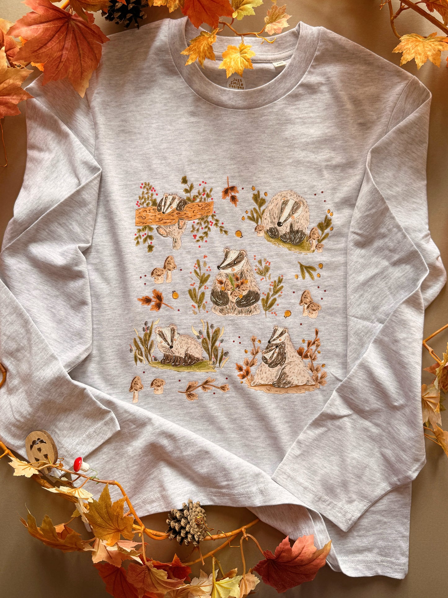 Woodland Badger Top - Organic Cotton