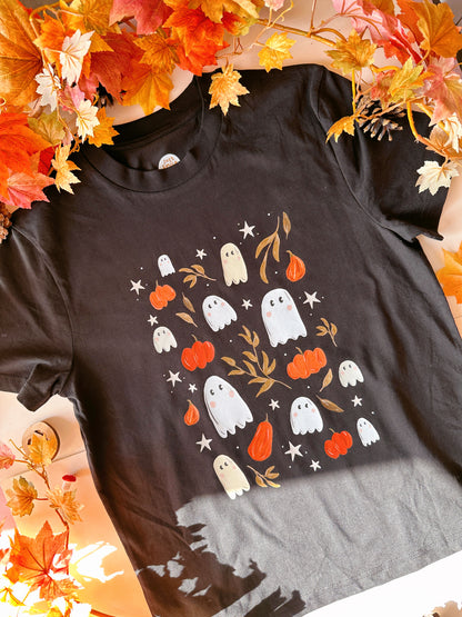 Pumpkin Ghost T-Shirt - Organic Cotton (Midnight)