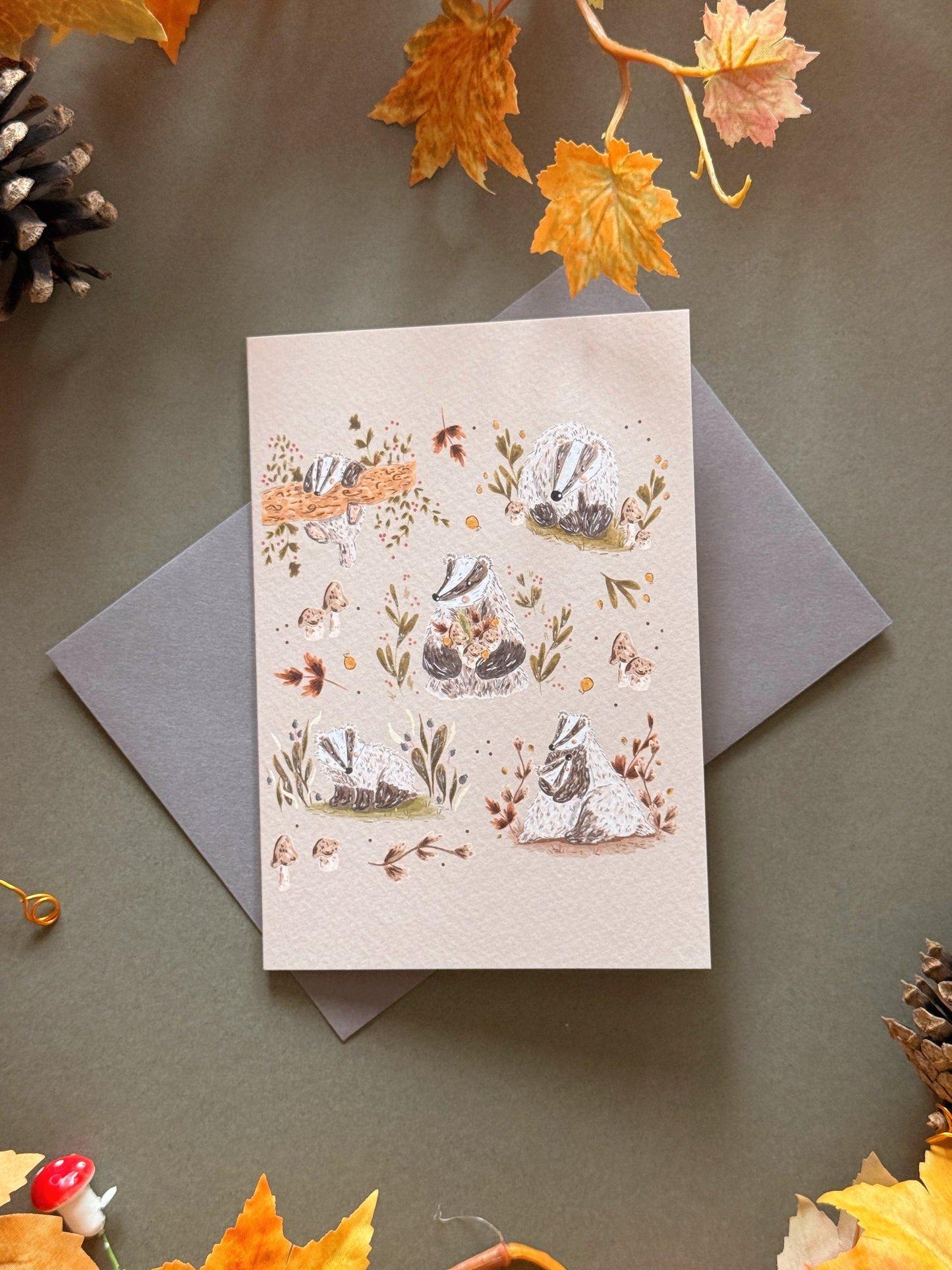 Woodland Badger Card