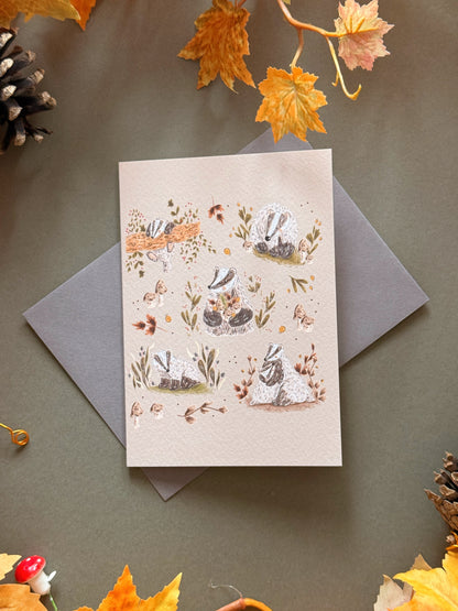 Woodland Badger Card