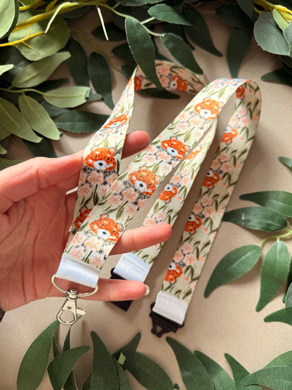 Red Panda Pansy Lanyard