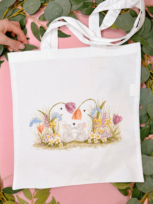 Tulip Mice Tote Bag