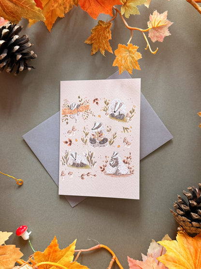 Woodland Badger Card