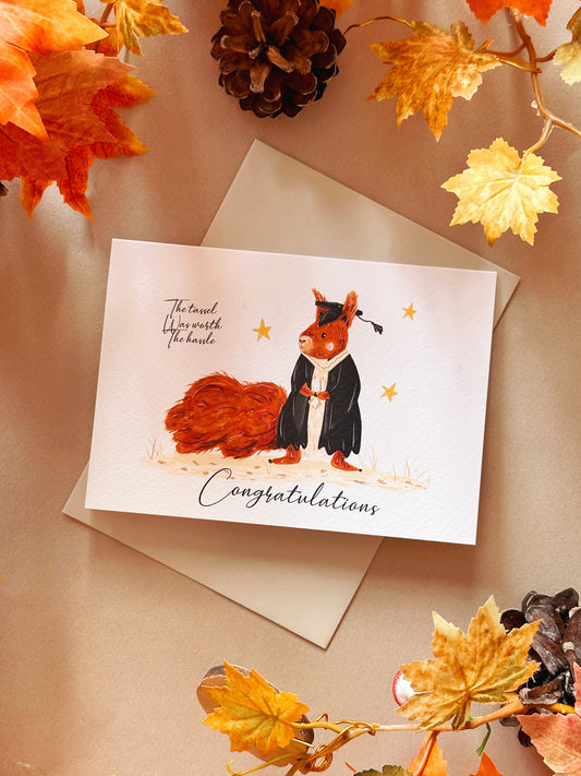 Squirrel Graduation Card