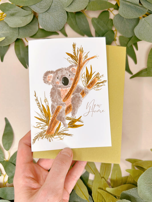 Tree Koala New Home Card