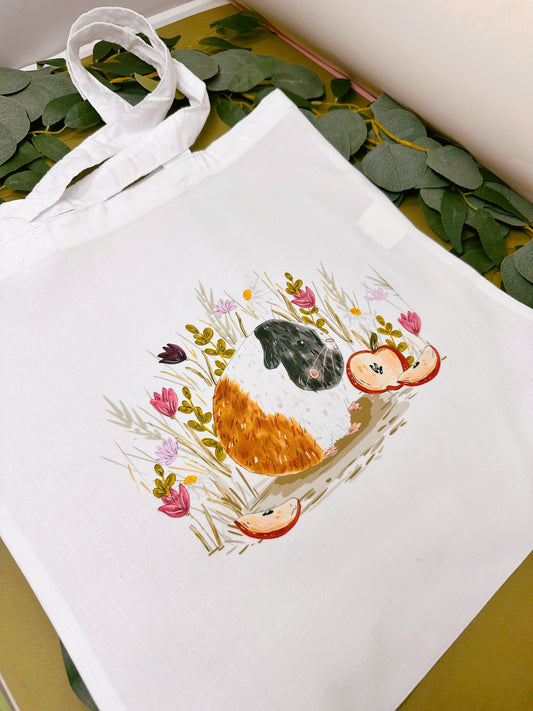 Apple Guinea Pig Tote Bag