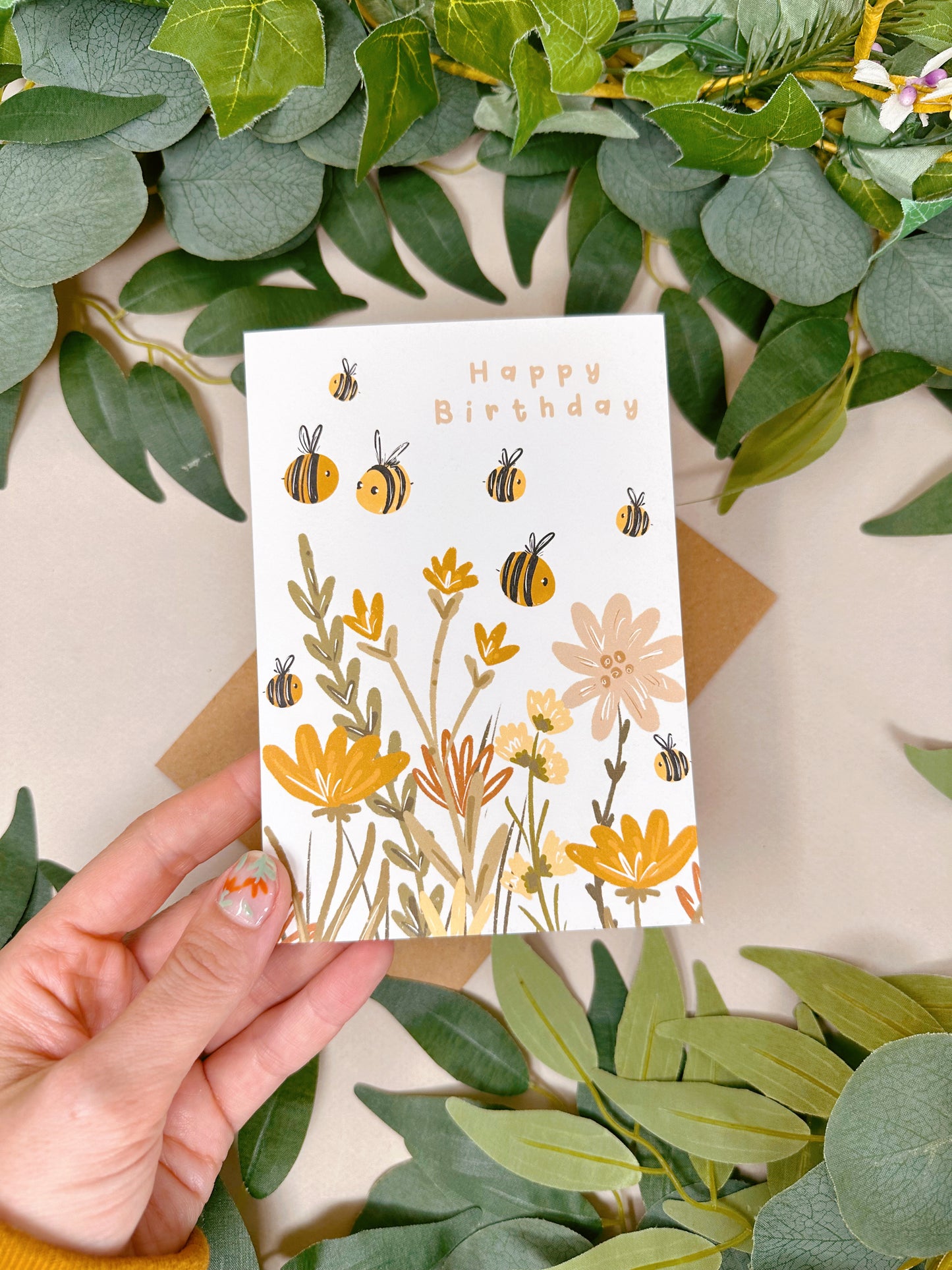 Autumnal Bee Birthday Card