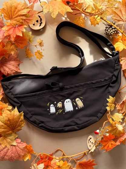 Ghost Embroidered Crossbody Bag