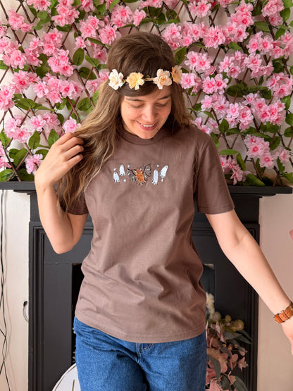 Bat Ghost T-Shirt - Organic Cotton (Chocolate)