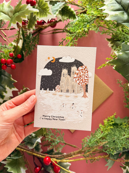 Minster Snowman Christmas Card