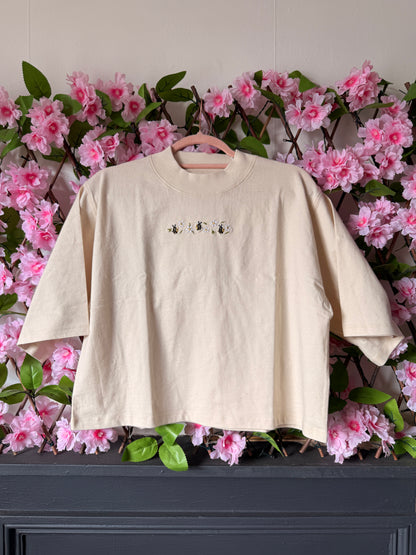 Daisy Bee Embroidered T-Shirt - Organic Cotton