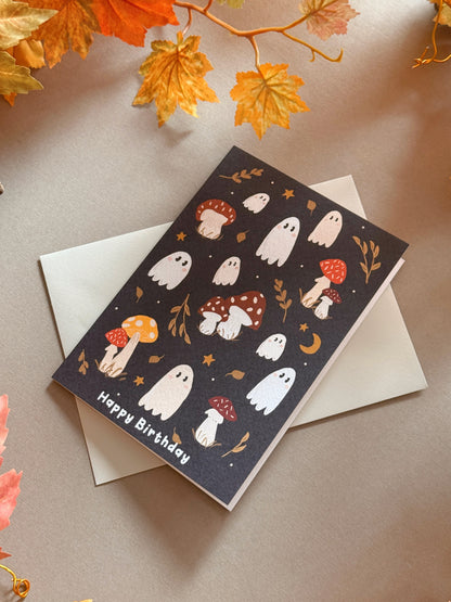 Mushroom Ghost Birthday Card