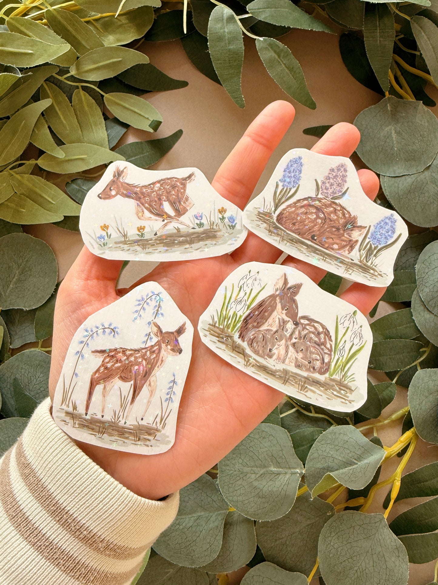 Spring Deer Sticker - Holographic