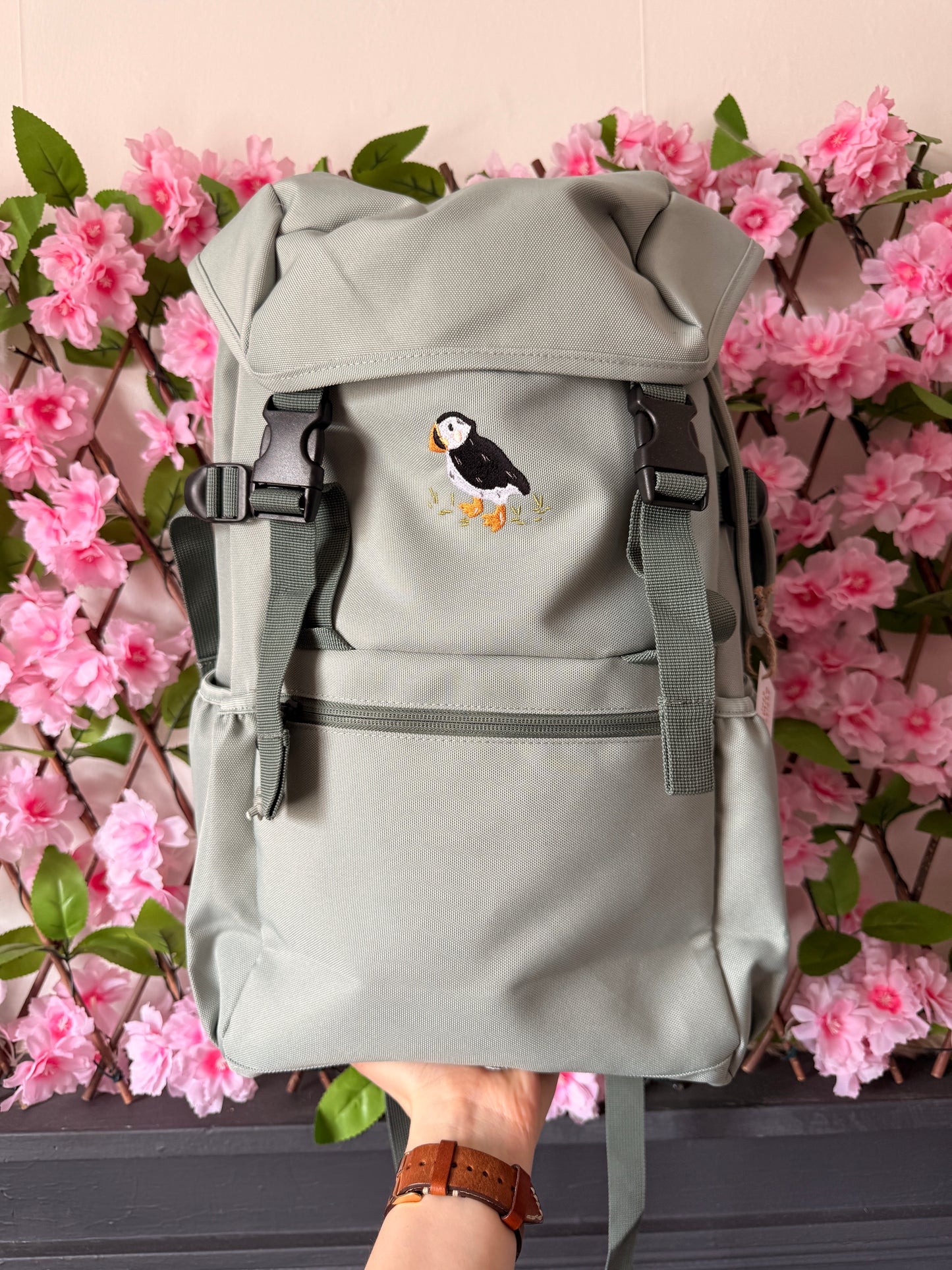 Puffin Embroidered Backpack - Large