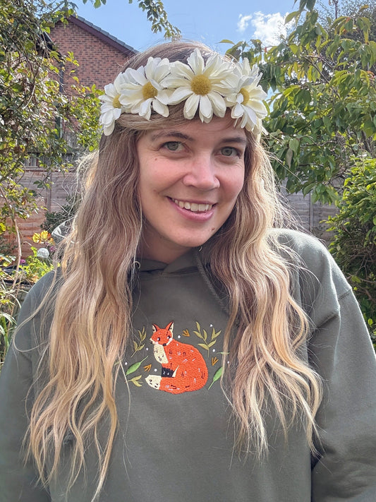 Leafy Fox Hoodie - Embroidered