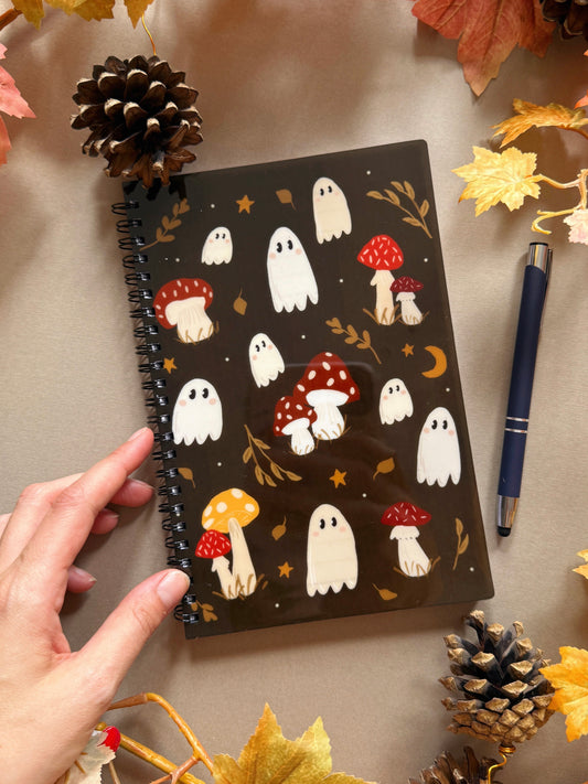 Mushroom Ghost Spiral Notebook - A5