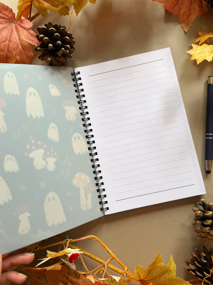 Mushroom Ghost Spiral Notebook - A5