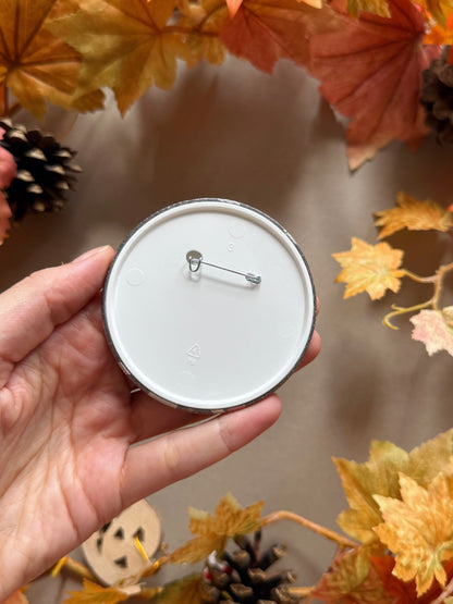 Mushroom Ghost Birthday Badge