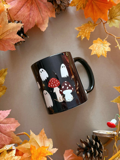Mushroom Ghost Mug - Black Inner
