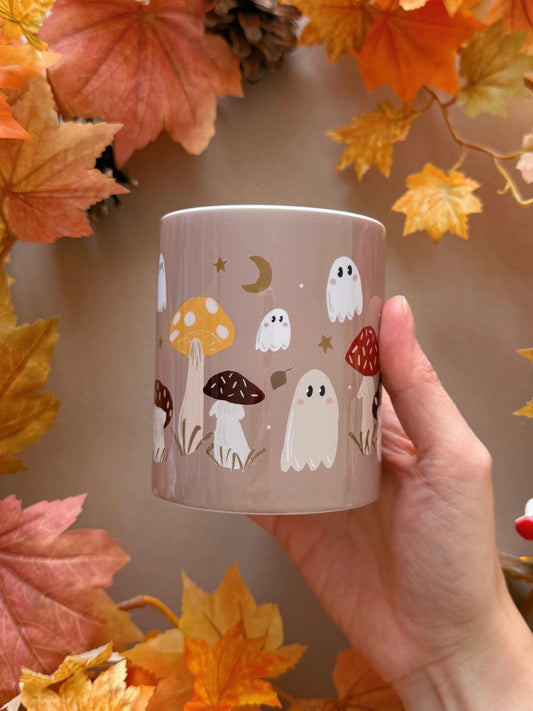 Mushroom Ghost Mug - Tan
