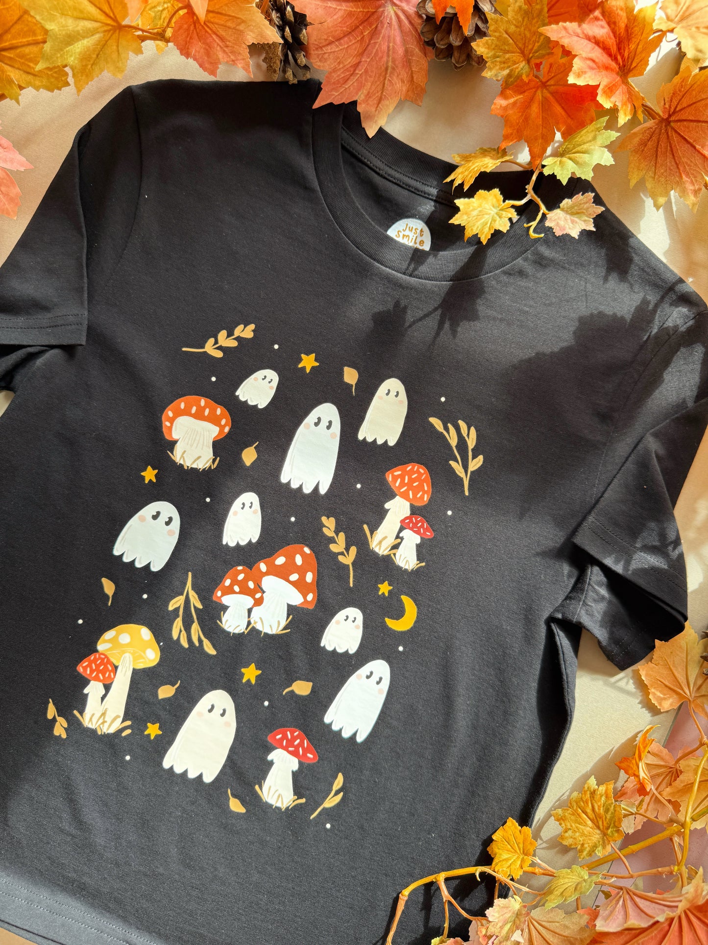 Mushroom Ghost T-Shirt - Organic Cotton (Midnight)