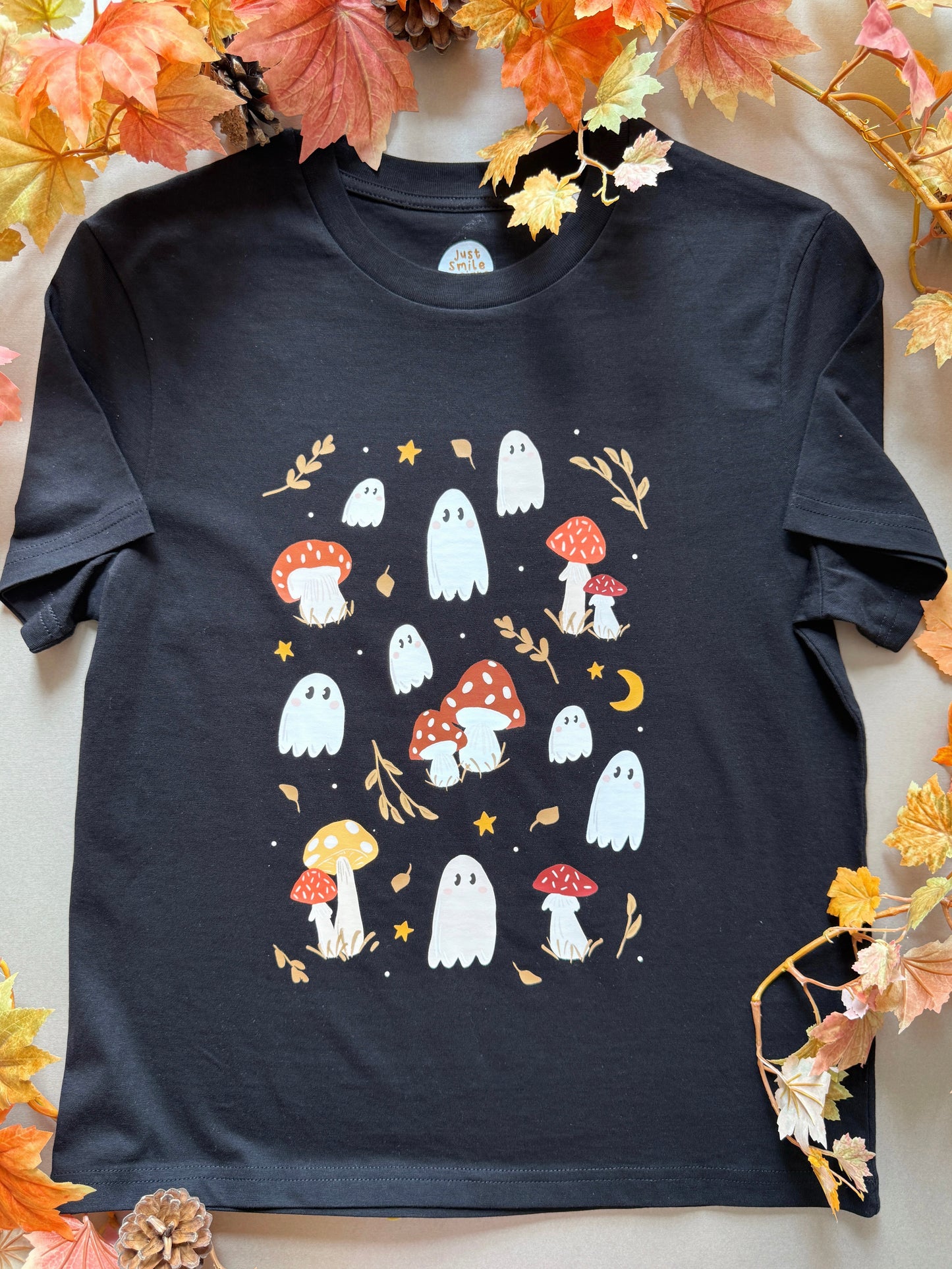 Mushroom Ghost T-Shirt - Organic Cotton (Midnight)
