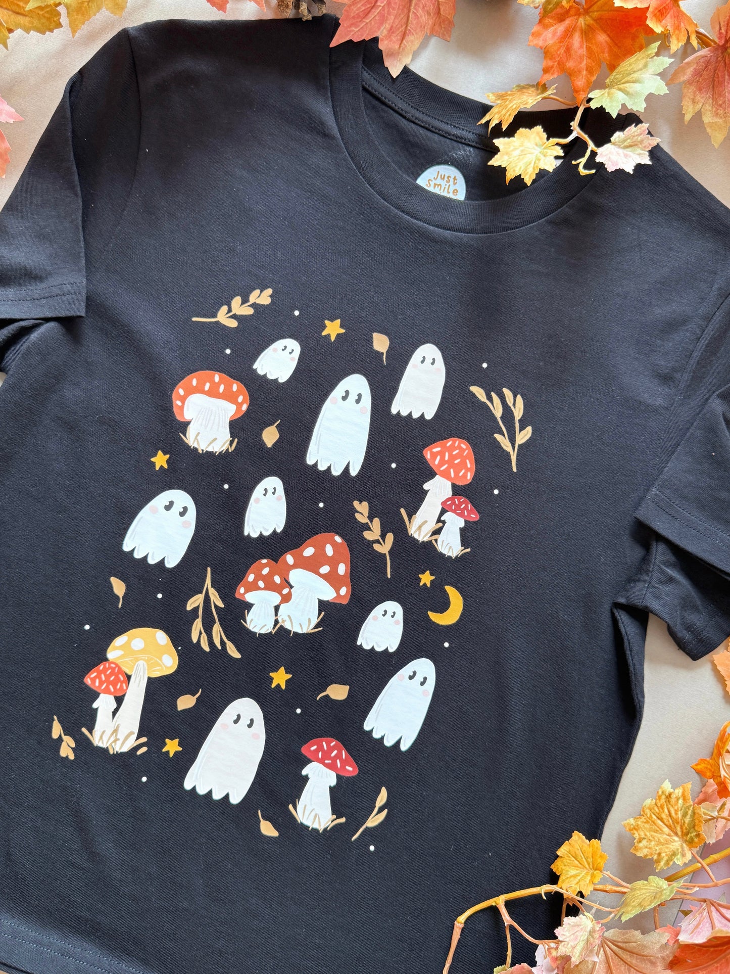 Mushroom Ghost T-Shirt - Organic Cotton (Midnight)