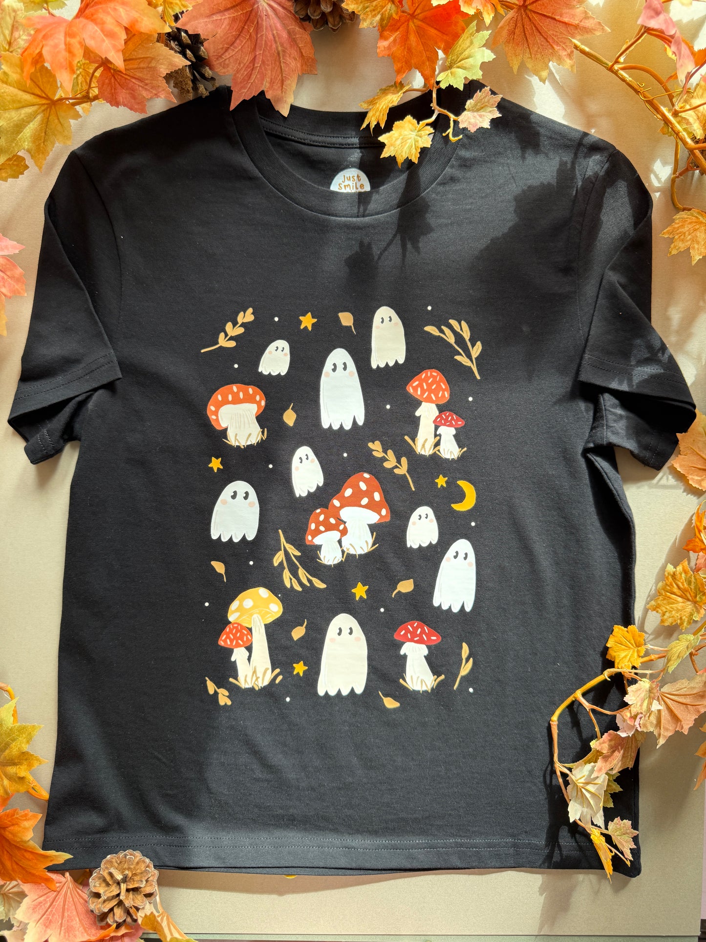 Mushroom Ghost T-Shirt - Organic Cotton (Midnight)