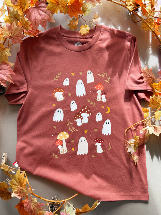 Mushroom Ghost T-Shirt - Organic Cotton (Rust)