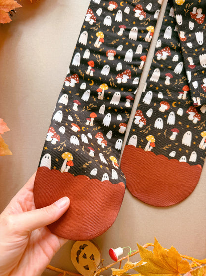 Mushroom Ghost Sock - Black