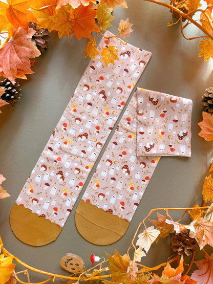 Mushroom Ghost Sock - Tan